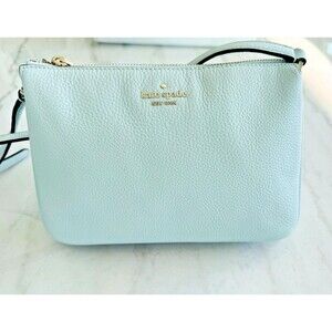 Kate Spade New York Triple Gusset Crossbody Handbag Light Blue Purse